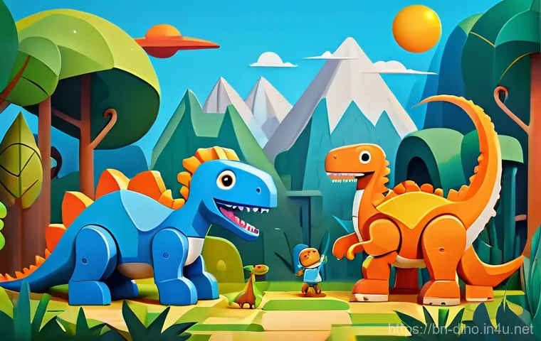 다이노코어 관련 퍼즐 게임 출시 정보 - **Prompt 1: Cheerful Dinokor Puzzle Adventure**
"A vibrant and cheerful illustration in a playfu...